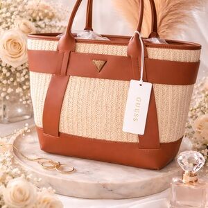 Guess Tan and Cream Women's Tote Bag